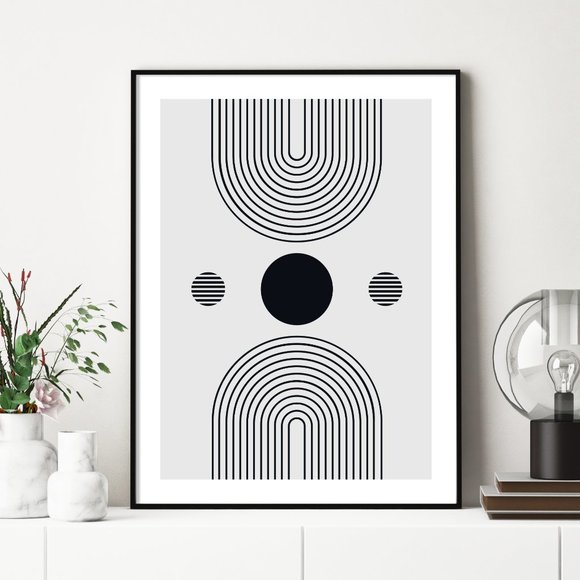 Modern Minimalist Abstract Geometric Wall Art Print Home Decor [No Frame] - Picture 2 of 7
